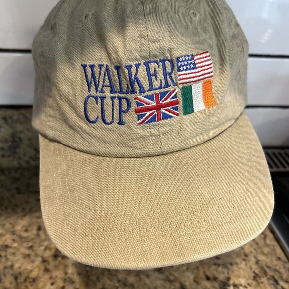 Imperial Other - VTG Walker Cup Khaki Tan Hat Golf Tournament Quaker Ridge 1997 Adjustable USA